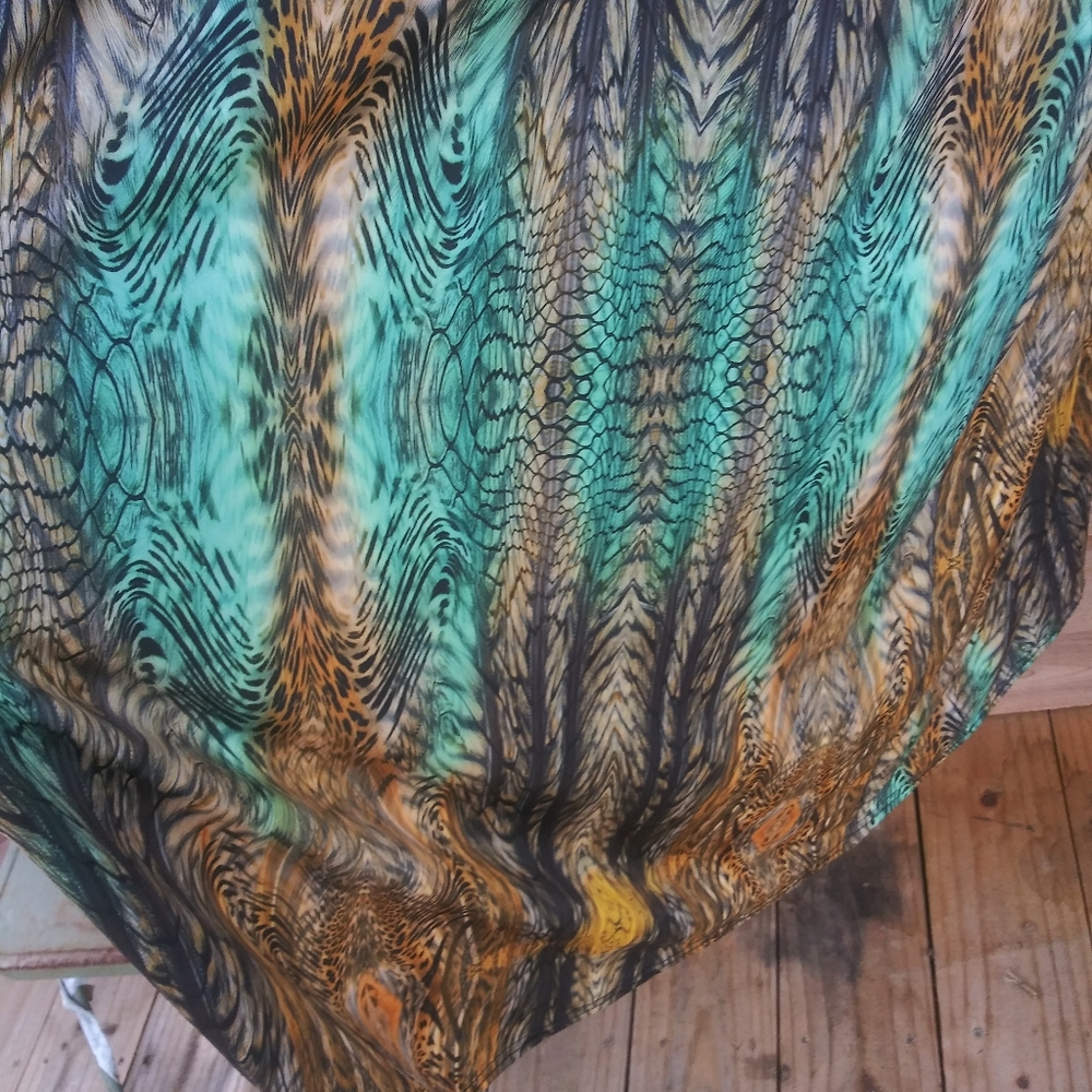 NWT- MULTI TIGER PRINT CROSS OVER HALTERNECK MAXI DRESS/COVER UP - Picture 11 of 16
